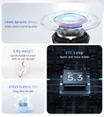 USAMS earphones με θήκη φόρτισης US-YO17  True Wireless  μαύρα