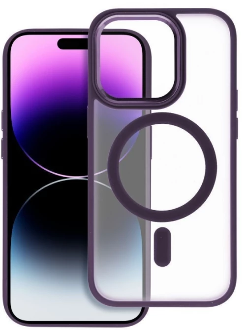 Matte Mag Cover case compatible with MagSafe for IPHONE 15 PLUS purple