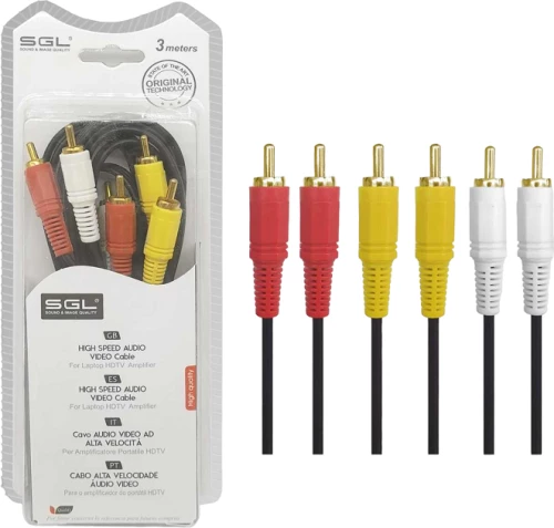 Kαλώδιο RCA - 306A - 3xRCA male/3xRCA male - 3m - 096100