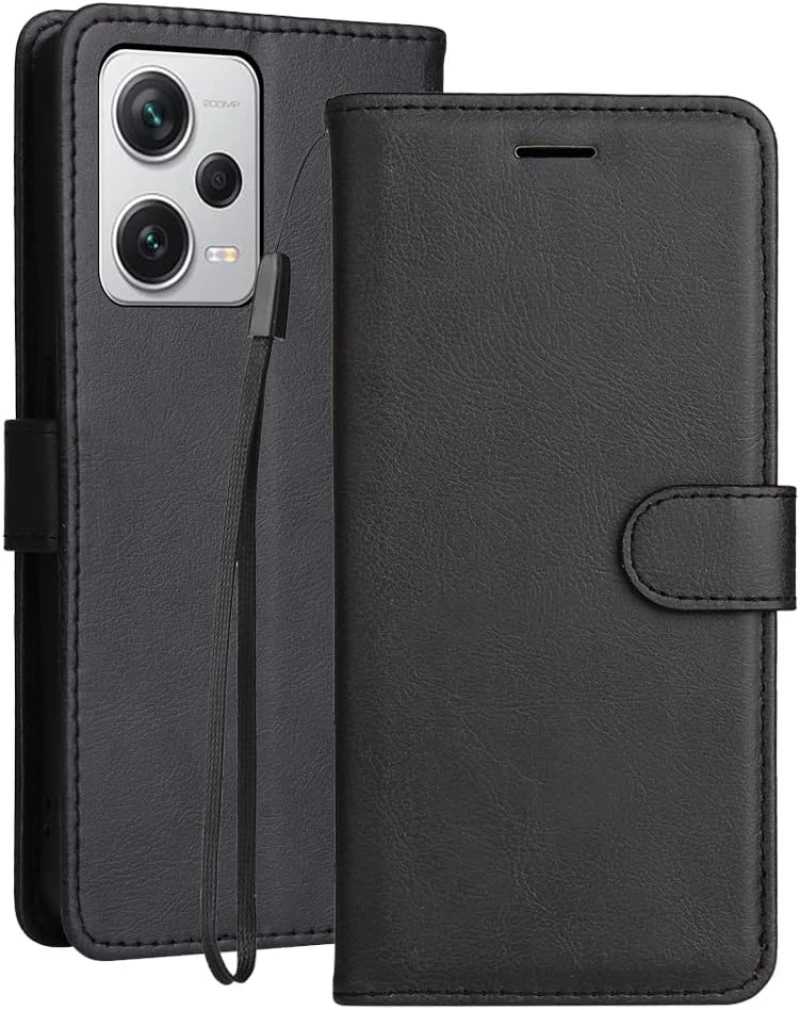 Xiaomi Redmi Note 12 4G- Δερματίνη Αναδιπλούμενη Book Case με Ενσωματωμένη Θήκη Σιλικόνης – Black oem