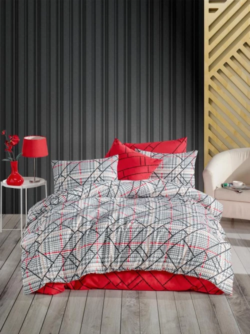 Σετ Σεντόνια Μονά (170X240) Mcdecor Felix Red - 170X240