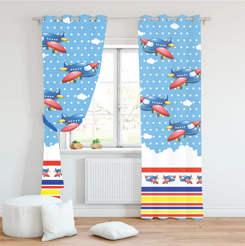 Παιδική Κουρτίνα με Τρούκς (140X280) Mcdecor Αεροπλάνο - -