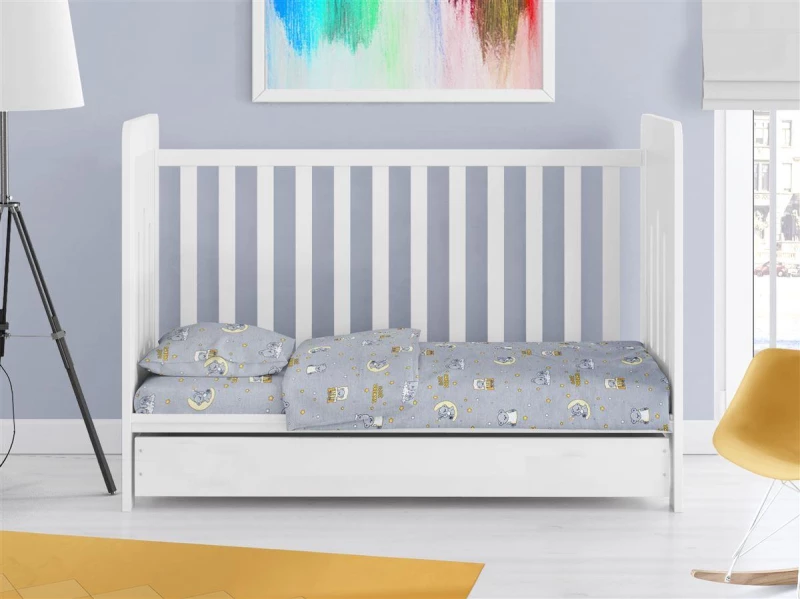 ΣΕΝΤΟΝΙΑ ΕΜΠΡΙΜΕ ΣΕΤ 3 τεμ bebe Sweet Dreams 552 120X160 Grey 100% Cotton - -