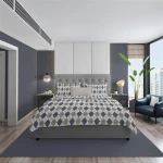 ΣΕΝΤΟΝΙΑ ΕΜΠΡΙΜΕ ΣΕΤ 3 τεμ Diamond 327 220X240 Blue 100% Cotton Flannel - -