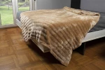 ΚΟΥΒΕΡΤΑ Coral Fleece Ριγέ 220X240 300gsm 12 Beige 100% Polyester - -