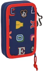 Κασετίνα γεμάτη Mickey Mouse με 2 θέσεις 20 x 12 x 4 cm 505685 μπλε - γκρι