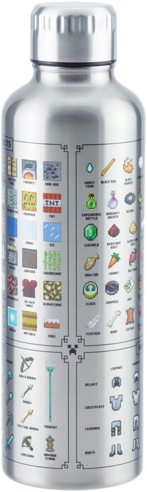 Paladone Minecraft μεταλλικό μπουκάλι θερμός - 500ml ασημί 767303