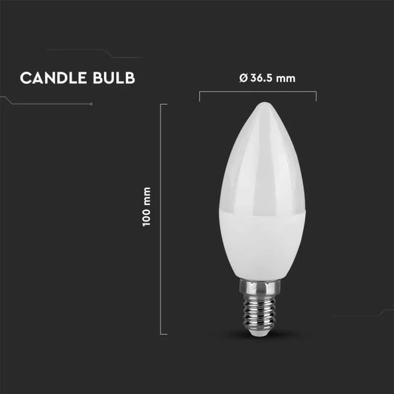 V-TAC Λάμπα LED E14 Κερί SMD 4.5W φυσικό λευκό 4000K