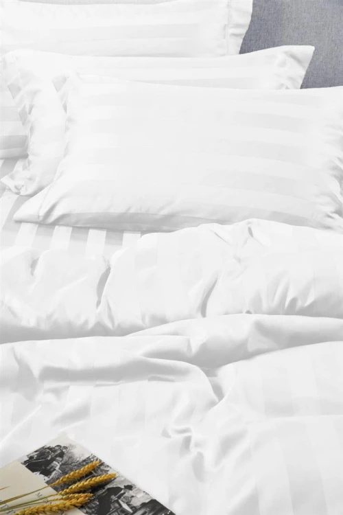 Σετ Σεντόνια Down Town Υπέρδιπλα Ζακάρ White - Υπέρδιπλο 245 x 270