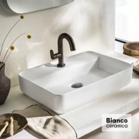 Bianco Ceramica Crest Eπιτραπέζιος Πορσελάνινος Νιπτήρας 55x40εκ Λευκό Γυαλιστερό