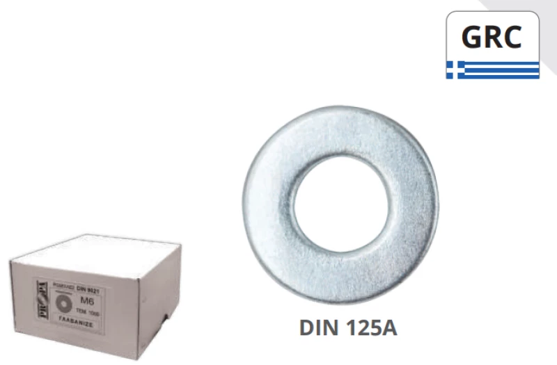 Ροδέλες Γαλβανιζέ DIN 125Α M12 24mm Σε κουτί 400τμχ