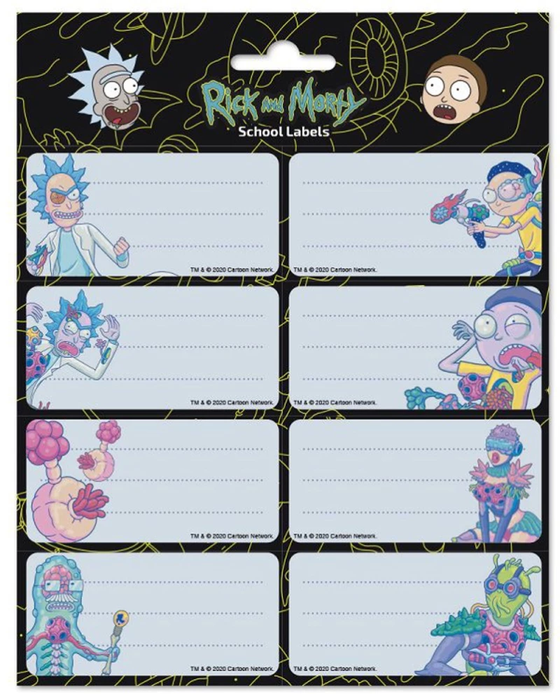 385096 ΑΥΤΟΚΟΛΛΗΤΕΣ ΕΤΙΚΕΤΕΣ 8X2 RICK - MORTY VIRUS ATTACK