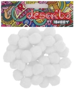 328516 Pom-poms σε 9 χρώματα 25 χιλ. 50 τμχ.(68 λευκό)
