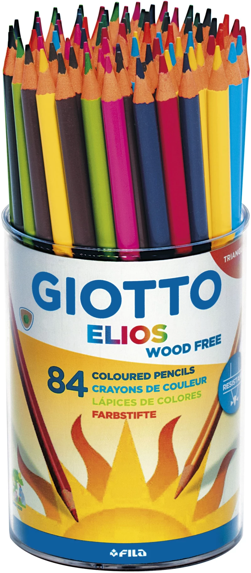 312956 ΞυλομπογιέΣ λεπτέΣ GIOTTO ELIOS 84 τμχ. σε πλαστικό ποτήρι