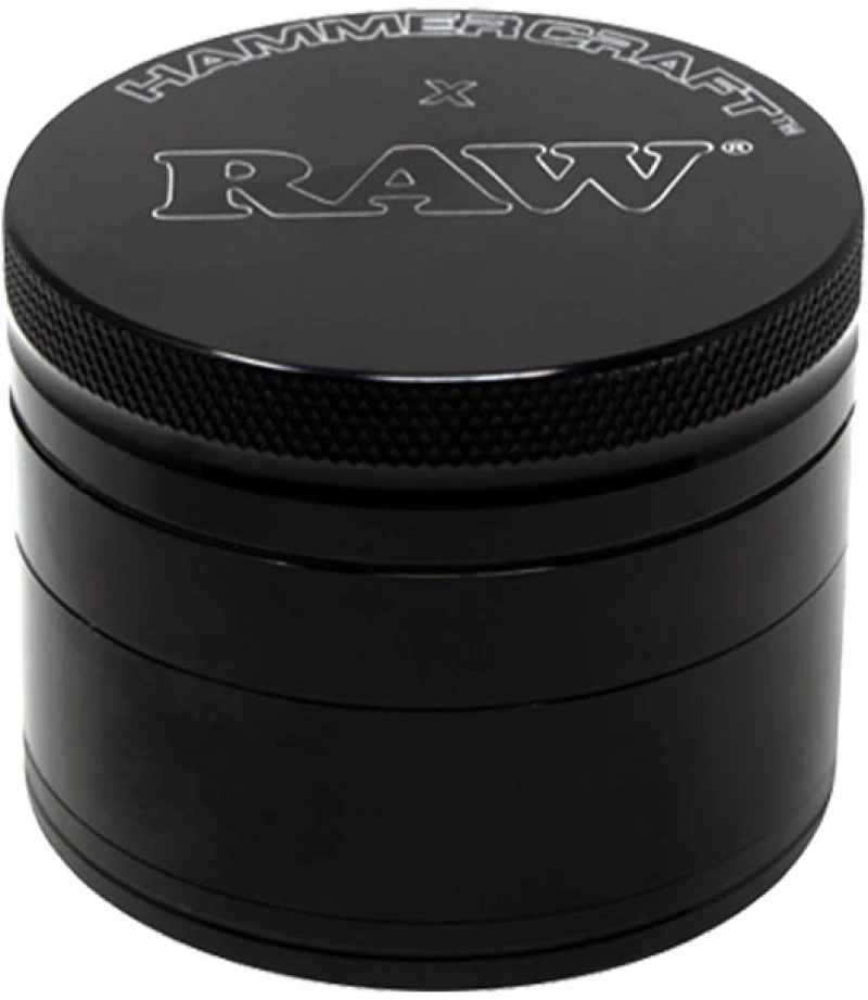 Hammercraft X RAW Grinder Τρίφτης Αλουμινίου Large 63mm - 4 Parts Black