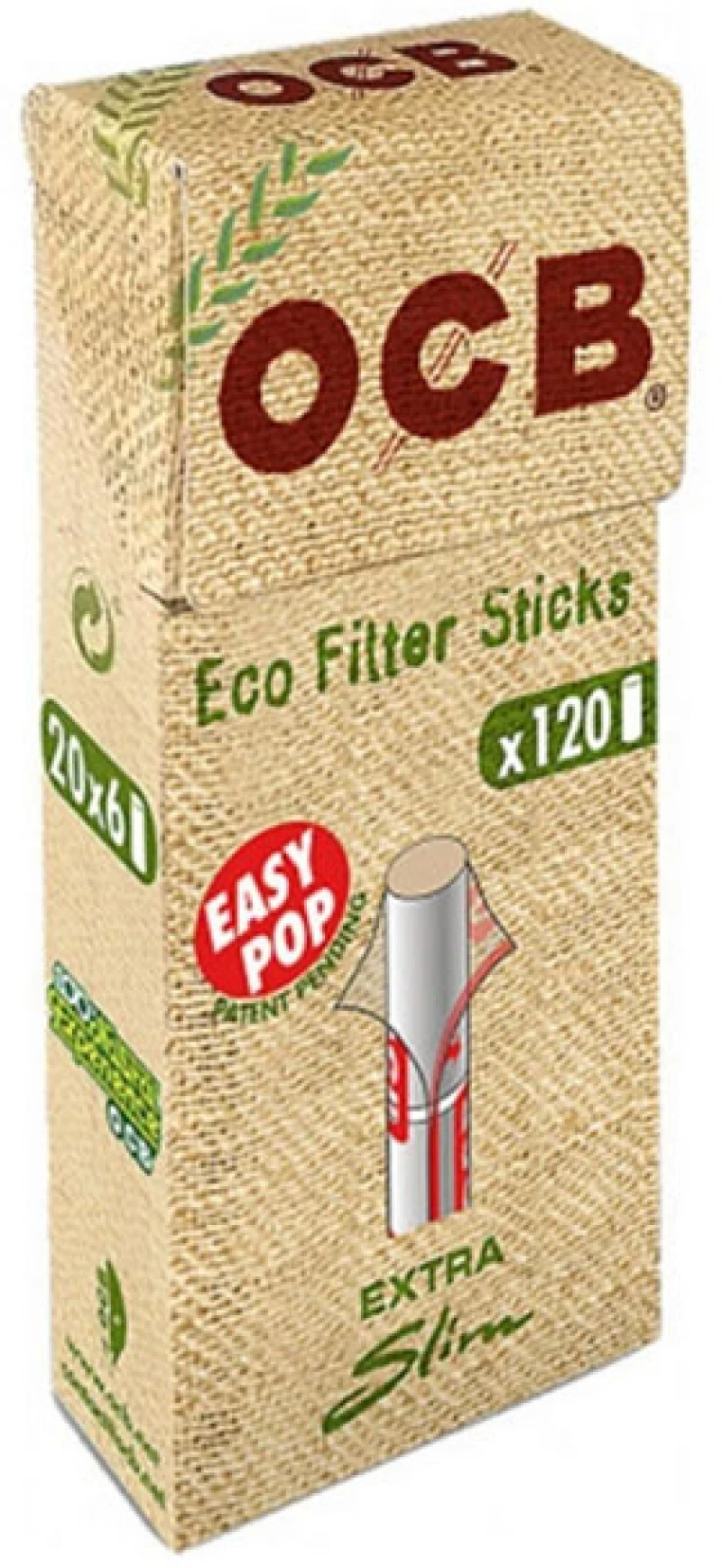 OCB Φιλτράκια  Eco Βιοδιασπώμενο 120 - Extra Slim 20τεμ.