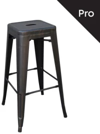 WOODWELL RELIX Σκαμπό Bar-Pro, Μέταλλο Βαφή Antique Black 43x43 H.76cm 43x43 H.76cm Ε5190,10