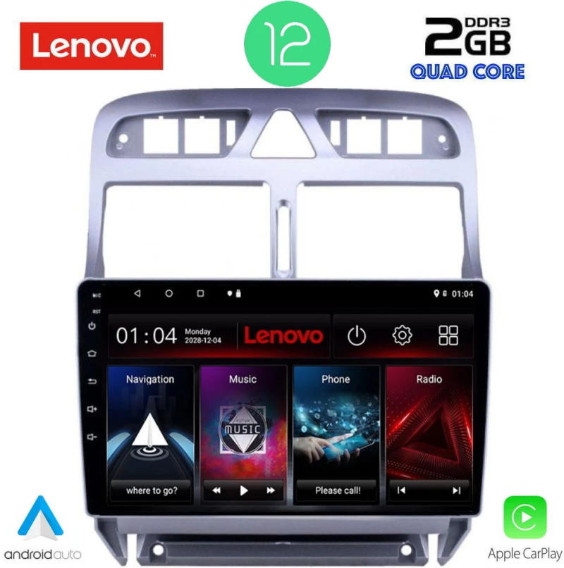 LENOVO LVB 4512_GPS (9inc) MULTIMEDIA TABLET OEM PEUGEOT 307 mod. 2001-2008