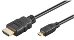 GOOBAY καλώδιο HDMI σε HDMI Micro με Ethernet 31941, 4K 3D, 34AWG, 1.5m
