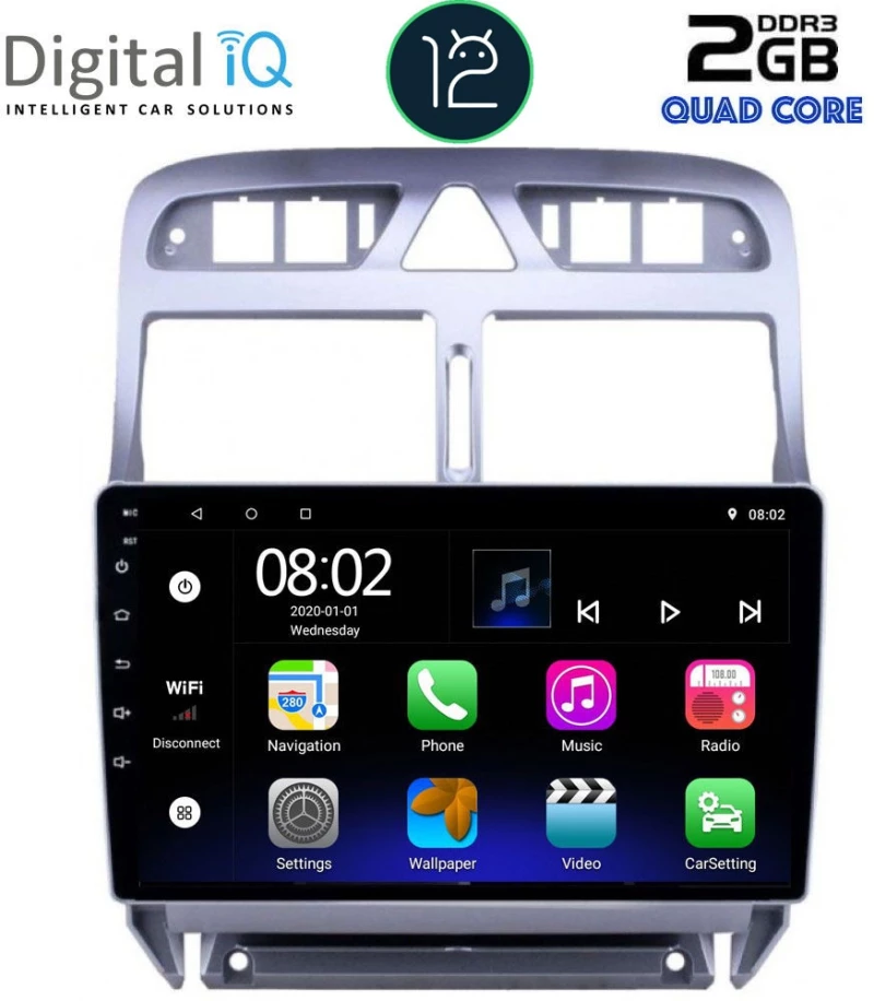 DIGITAL IQ RTB 2512_GPS (9inc) MULTIMEDIA TABLET OEM PEUGEOT 307 mod. 2001-2008