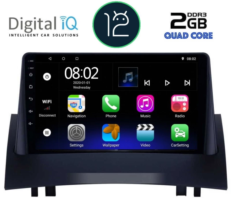 DIGITAL IQ RTB 2555_GPS (9inc) MULTIMEDIA TABLET OEM RENAULT MEGANE 2 mod. 2002-2008