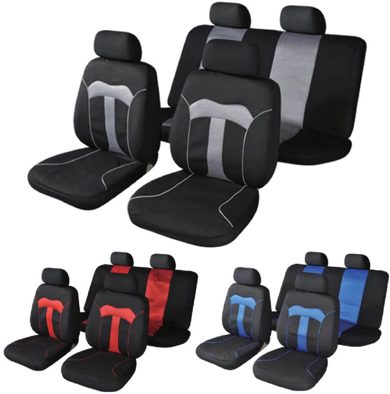 Autoline  Καλύμματα ΣΕΤ Universal με Αποσπώμενο Κεφαλάρι (PolyMesh) THOR 10 τμχ - ΜΑΥΡΟ/ΜΠΛΕ