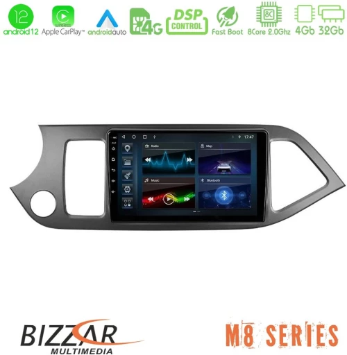 Bizzar m8 Series kia Picanto 8core Android13 4+32gb Navigation Multimedia Tablet 9 u-m8-Ki0611