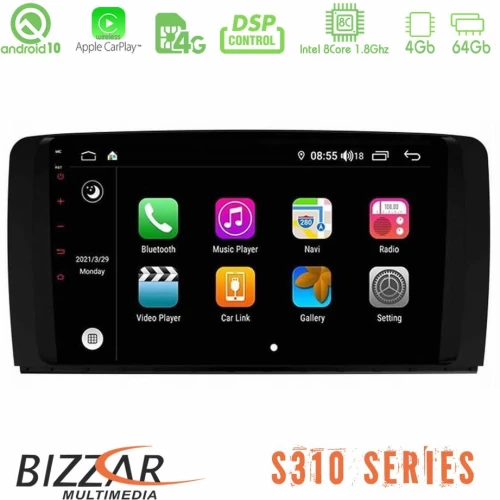 Bizzar S310 Mercedes r Class car pad 9 Android 10 Multimedia Station u-bz-G5215