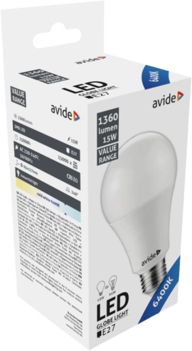 jager ΛΑΜΠΑ LED AVIDE 15W Ε27 6400Κ (AV-921082)