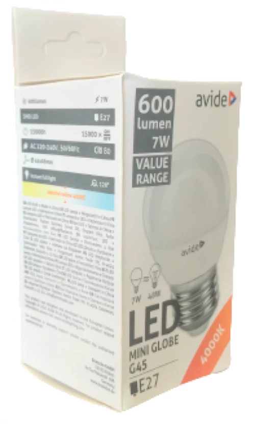 jager ΛΑΜΠΑ LED AVIDE 7W Ε27 4000Κ MINI GLOBE (AV-921242)