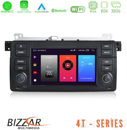 Bizzar oem bmw 3 Series e46 4core Android12 2+32gb Navigation Multimedia Deckless 7 με Carplay/androidauto u-4t-Bm66