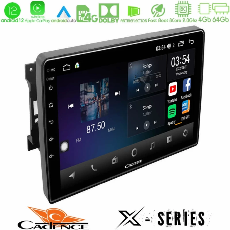 Cadence x Series Chrysler / Dodge / Jeep 8core Android12 4+64gb Navigation Multimedia Tablet 10 u-x-Jp0744