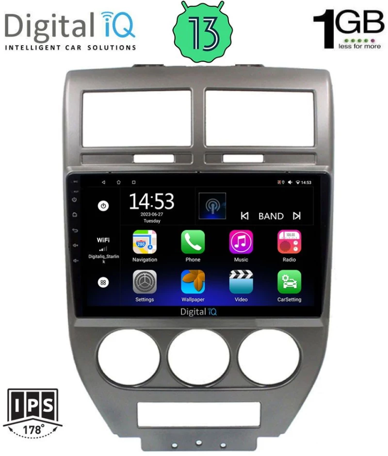 DIGITAL IQ RSA 1276_GPS (10inc) MULTIMEDIA TABLET OEM JEEP COMPASS-PATRIOT mod. 2007-2016