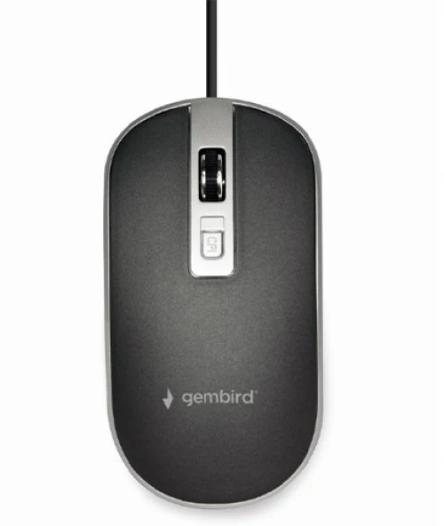 GEMBIRD USB WIRED OPTICAL MOUSE BLACK/SILVER