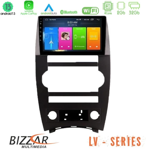 Bizzar lv Series Jeep Commander 2007-2008 4core Android 13 2+32gb Navigation Multimedia Tablet 9 u-lv-Jp026n