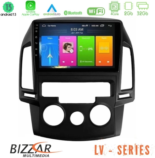 Bizzar lv Series Hyundai i30 2007-2012 Manual a/c 4core Android 13 2+32gb Navigation Multimedia Tablet 9 u-lv-Hy0799