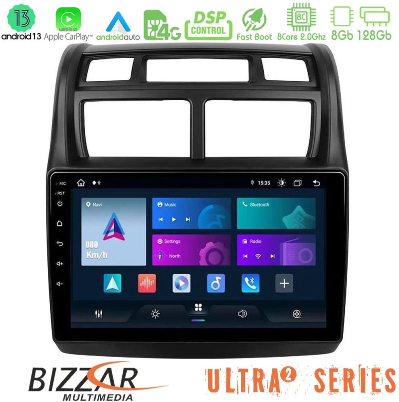 Bizzar Ultra Series kia Sportage 2008-2011 8core Android13 8+128gb Navigation Multimedia Tablet 9 u-ul2-Ki0108