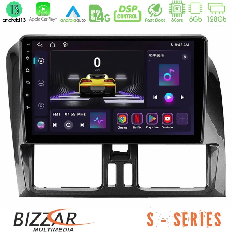 Bizzar s Series Volvo Xc60 2009-2012 8core Android13 6+128gb Navigation Multimedia Tablet 9 u-s-Vl0468