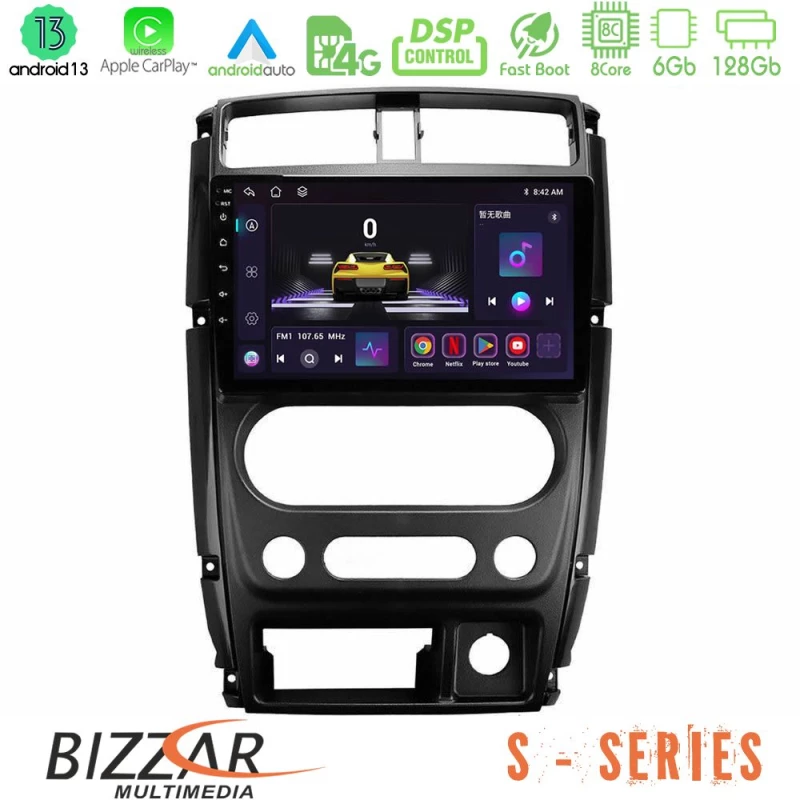 Bizzar s Series Suzuki Jimny 2007-2017 8core Android13 6+128gb Navigation Multimedia Tablet 9 u-s-Sz0874