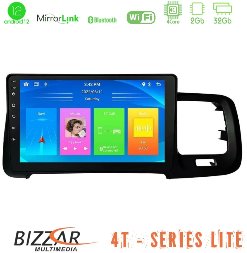 Bizzar 4t Series Volvo s60 2010-2018 4core Android12 2+32gb Navigation Multimedia Tablet 9 u-lvb-Vl0467