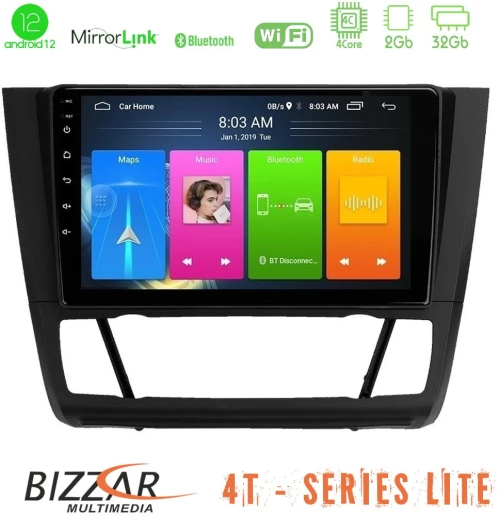 Bizzar 4t Series bmw 1series E81/e82/e87/e88 (Auto A/c) 4core Android12 2+32gb Navigation Multimedia Tablet 9 u-lvb-Bm1012