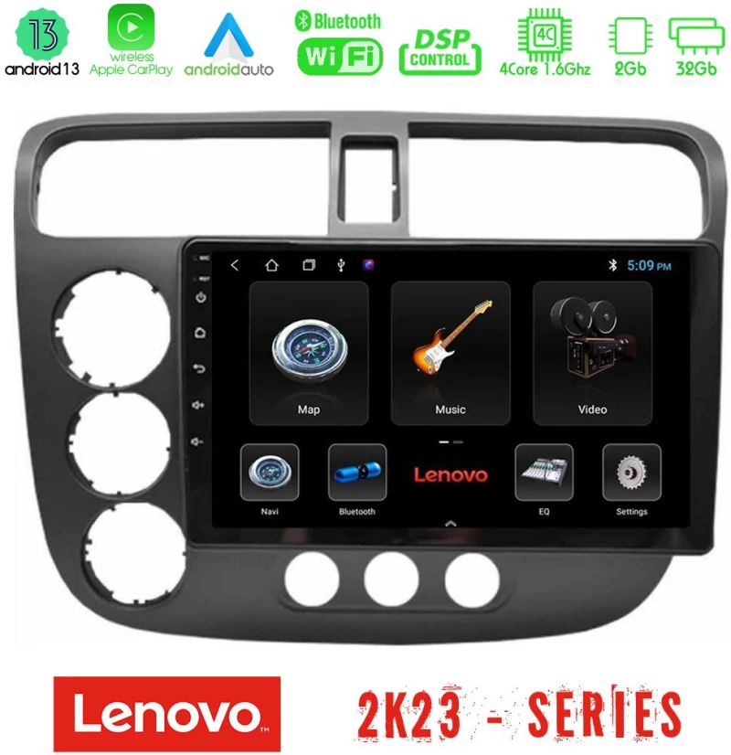 Lenovo car pad Honda Civic 2001-2005 4core Android 13 2+32gb Navigation Multimedia Tablet 9 u-len-Hd174n