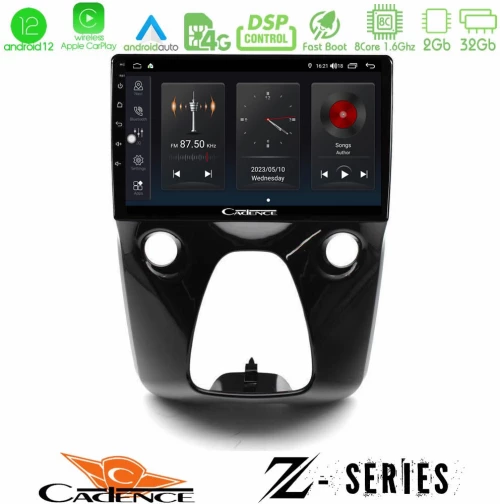 Cadence z Series Toyota Aygo | Citroen c1 | Peugeot 108 8core Android12 2+32gb Navigation Multimedia 10 u-z-Ty0900