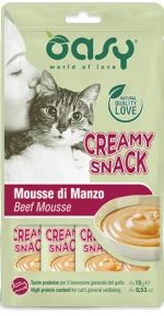 Μους Γάτας Oasy Treats Creamy Snack Beef 4x15gr