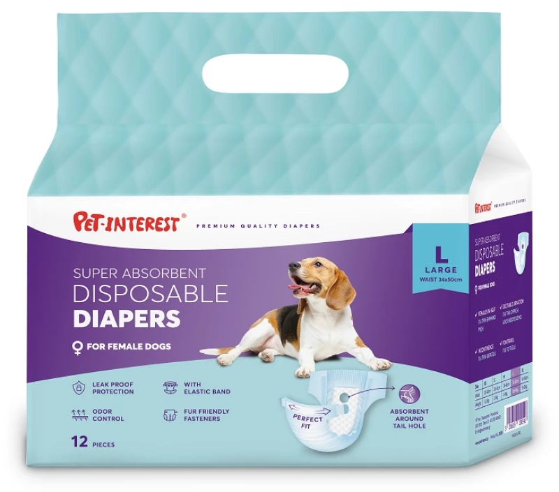 Pet Interest Απορροφητικές Πάνες Βρακάκια L 12τμχ 34-50cm