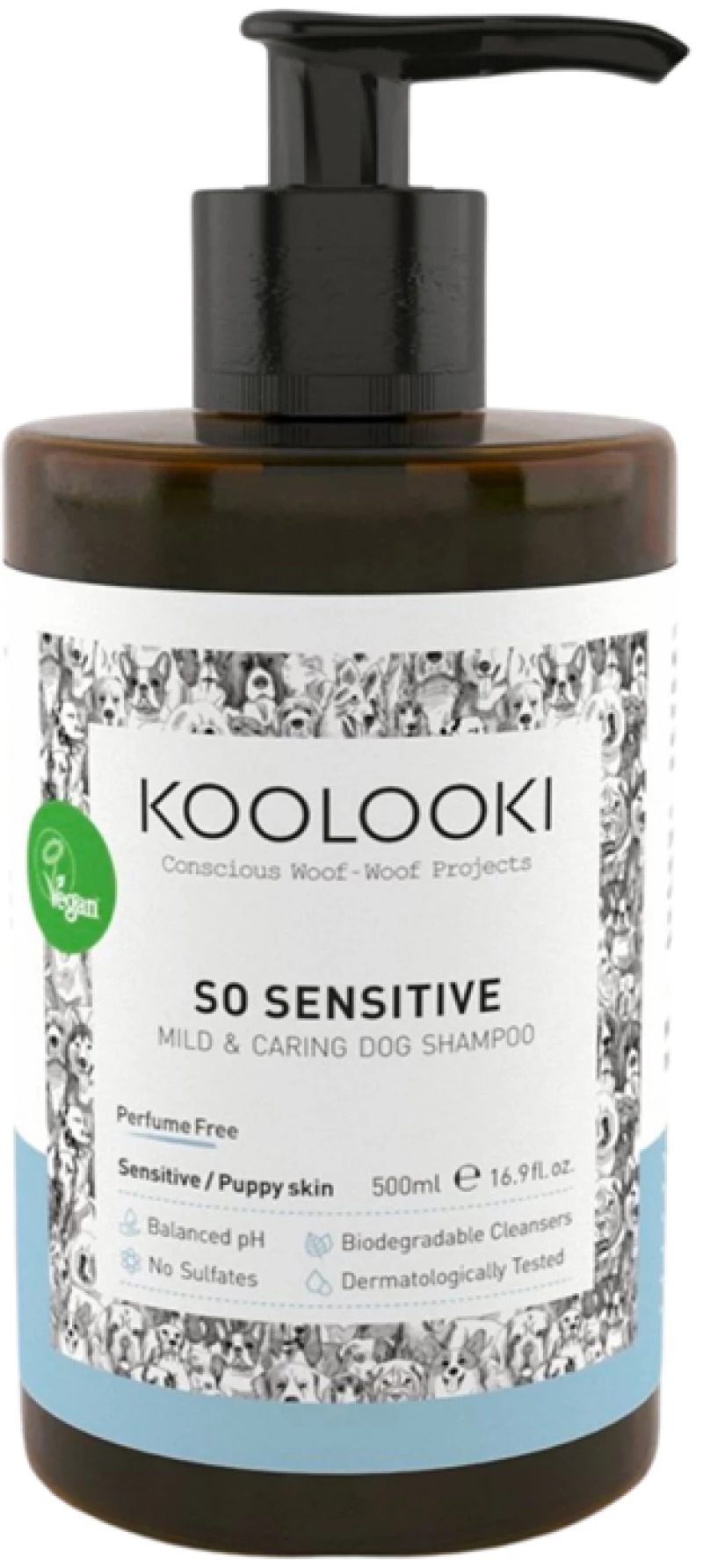 Σαμπουάν Σκύλου Koolooki Vegan So Sensitive με Μαλοτήρα & Πρεβιοτικά 500ml