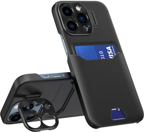 Θήκη Leather Stand για iPhone 14 Pro Max - Μαύρο