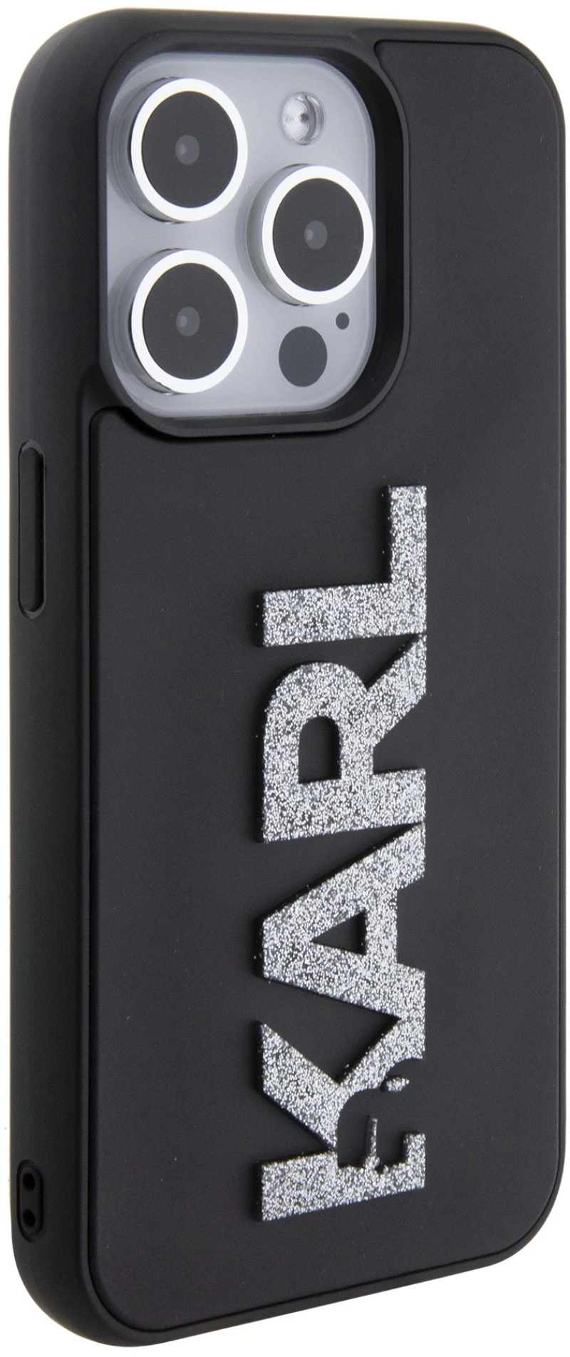 Karl Lagerfeld “Karl 3D Logo Glitter Cover” Hard Case Θήκη προστασίας από σιλικόνη – iPhone 15 Pro (Glitter / Black – KLHCP15L3D