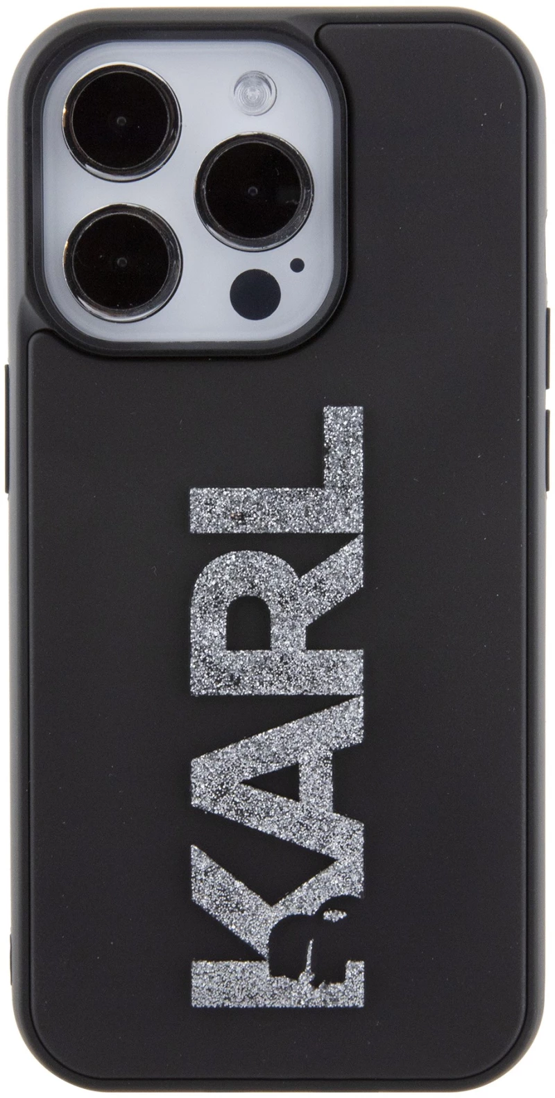 Karl Lagerfeld “Karl 3D Logo Glitter Cover” Hard Case Θήκη προστασίας από σιλικόνη – iPhone 15 Pro (Glitter / Black – KLHCP15L3D