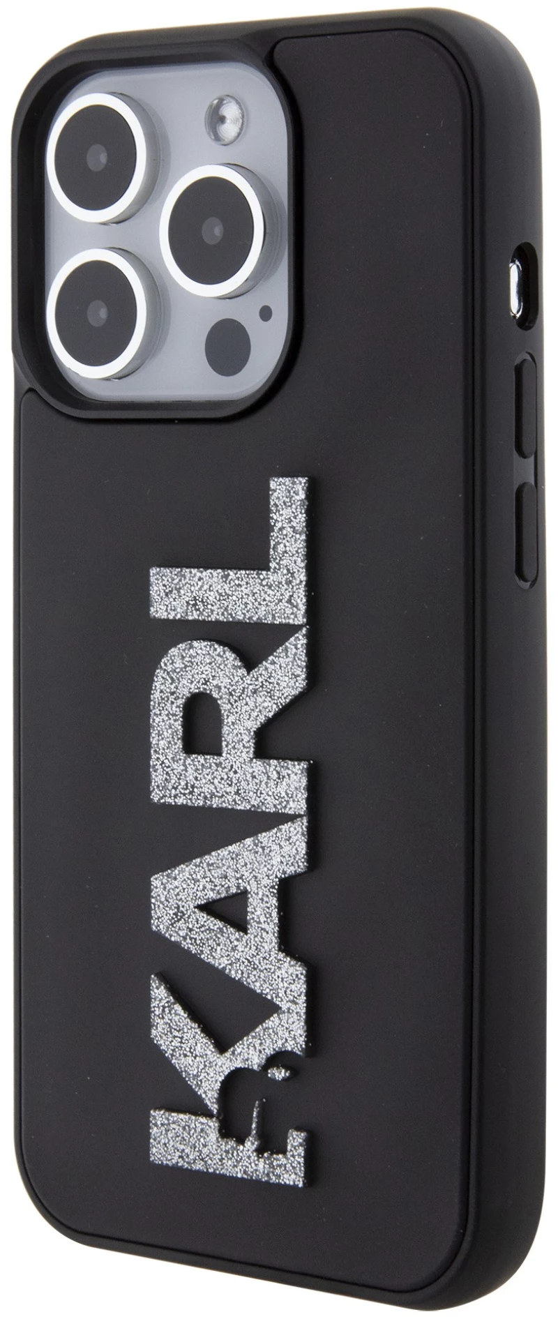 Karl Lagerfeld “Karl 3D Logo Glitter Cover” Hard Case Θήκη προστασίας από σιλικόνη – iPhone 15 Pro (Glitter / Black – KLHCP15L3D